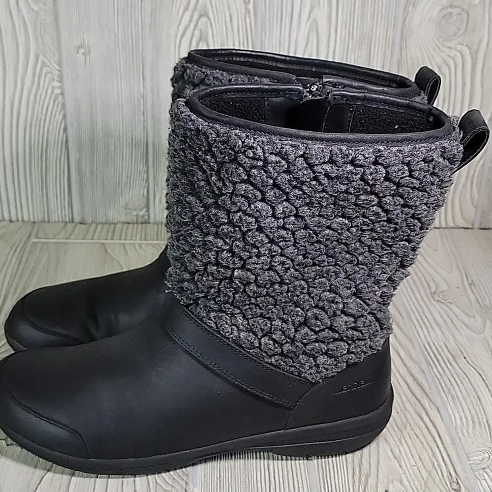 Merrell Encore Kassie Black Grey Wool Winter Boots Womens Size 9.5